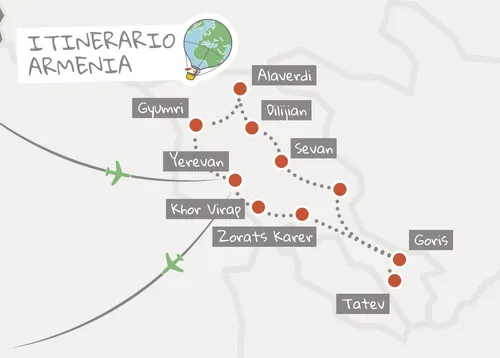 Mappa Itinerario Armenia